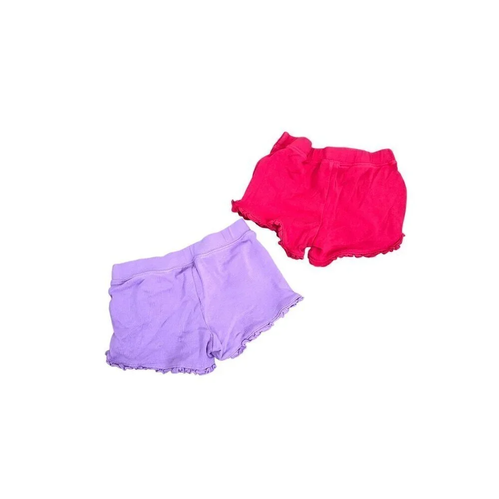Gymboree Toddler Girl Ruffle Shorts Set Purple & Pink 18-24 Months 100% Cotton